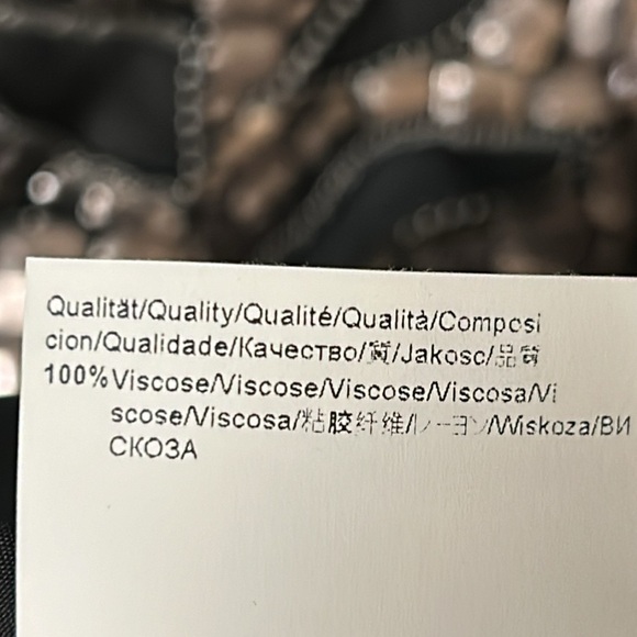 Vtg BOSS ORANGE goth metallic,mesh,chains,faux wrap,surplice,dress,flaw pinhole - Picture 10 of 16